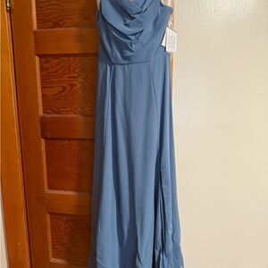 David's Bridal Slate Blue Prom/bridesmaids Dress